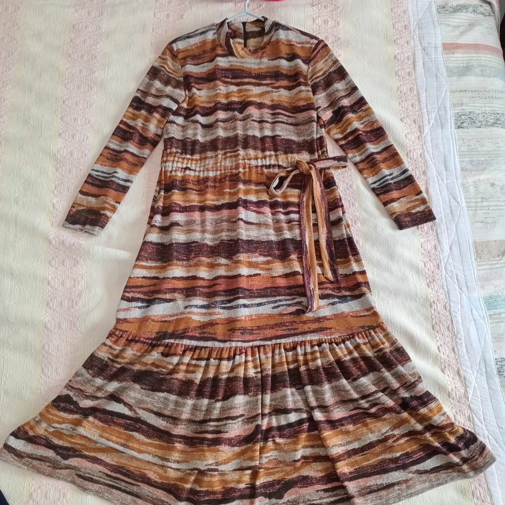 Made in Canada - Striped Long Sleeve Maxi Dress